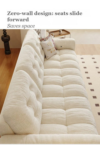 Seats slide forward, saves space