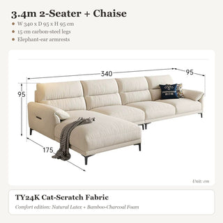 3.4m 2-Seater + Chaise