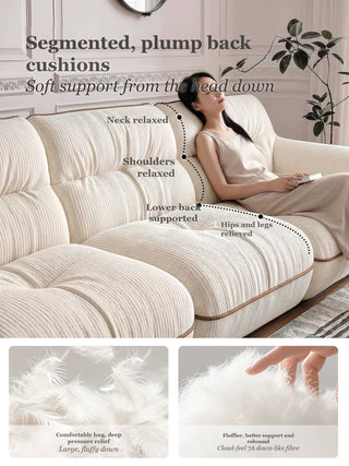 Segmented, plump back cushions