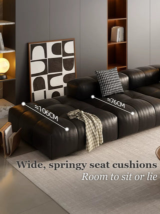 Wide, springy seat cushions