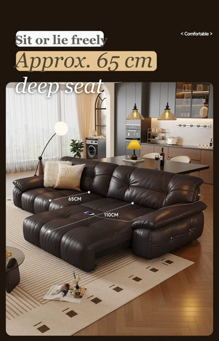 Amala Genuine Leather Sofa Bed, view 4