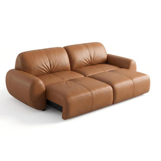 Rounded leather sofa