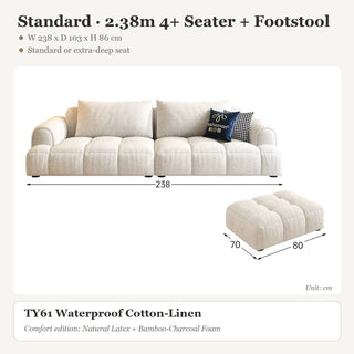 Standard · 2.38m 4+ Seater + Footstool