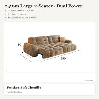 2.50m Large 2-Seater · Dual Power