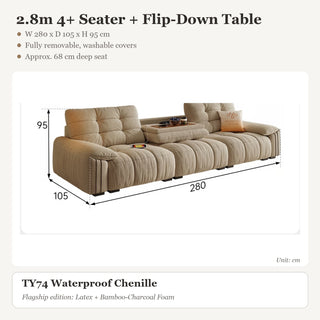2.8m 4+ Seater + Flip-Down Table