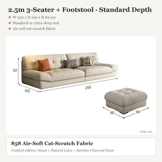 2.5m 3-Seater + Footstool · Standard Depth