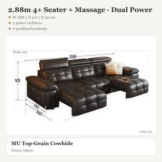2.88m 4+ Seater + Massage · Dual Power