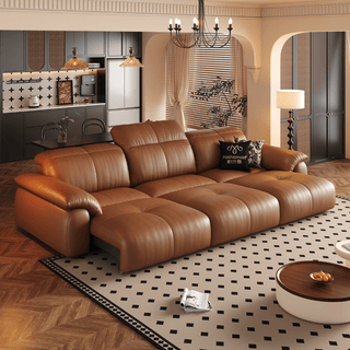 Wriggs Leather Electric Sofa Bed by Esteller (Water Repellent & App + Remote Control)