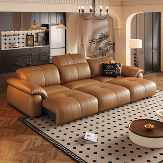 Wriggs Leather Electric Sofa Bed by Esteller (Water Repellent & App + Remote Control)