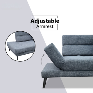 Norrel Fabric Adjustable Backrest & Armrest Corner Sofa (Sectional) by Esteller (Pet Friendly & Easy Clean)