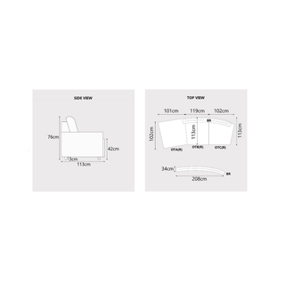 Fiorin Fabric Sectional Sofa by Esteller (Pet Friendly & Easy Clean)