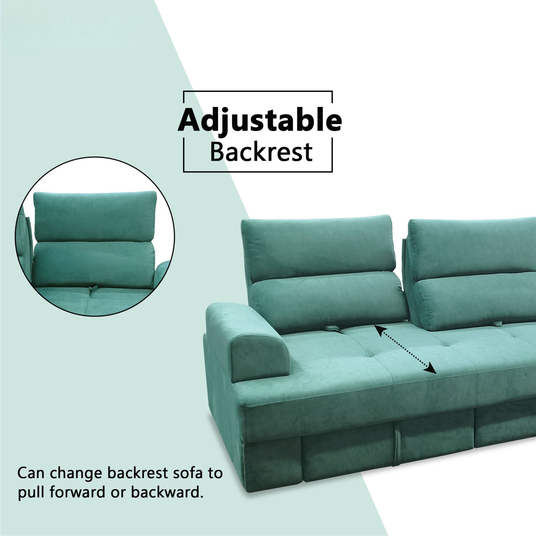 Arlon Fabric Adjustable Backrest Storage Sofa by Esteller (Pet Friendly & Easy Clean)