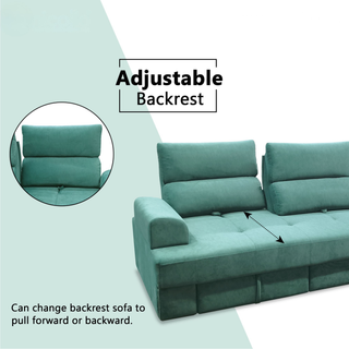 Arlon Fabric Adjustable Backrest Storage Sofa by Esteller (Pet Friendly & Easy Clean)