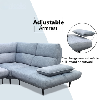 Istren Fabric Adjustable Backrest & Armrest Corner Sofa by Esteller (Pet Friendly & Easy Clean)