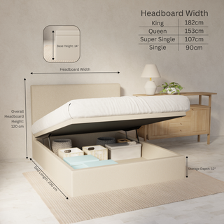 Kira Fabric Storage Bed Frame (Water Repellent & Pet Friendly) By Esteller