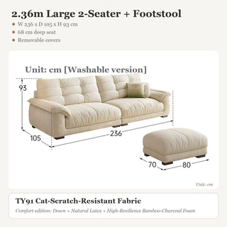 2.36m Large 2-Seater + Footstool