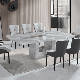 Rigel Marble Dining Table + Alkes Dining Chair (1+6)