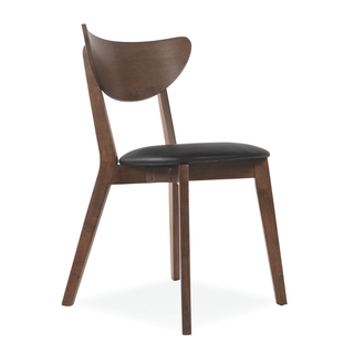 Leighton Black Faux Leather Wooden Dining Chair