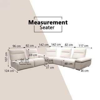 Fylar Fabric Adjustable Backrest & Armrest Recliner Corner Sofa by Esteller (Pet Friendly & Easy Clean)