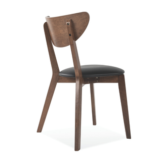 Leighton Black Faux Leather Wooden Dining Chair