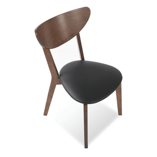 Leighton Black Faux Leather Wooden Dining Chair