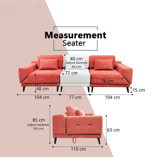Ryval Fabric Adjustable Backrest & Armrest Sectional Sofa by Esteller (Pet Friendly & Easy Clean)
