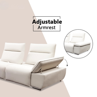 Fylar Fabric Adjustable Backrest & Armrest Recliner Corner Sofa by Esteller (Pet Friendly & Easy Clean)