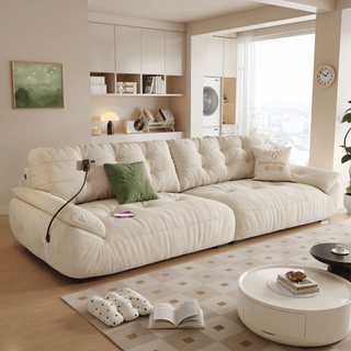 Mochi Chenille Fabric Sofa by Esteller (Water Repellent, USB Charger)