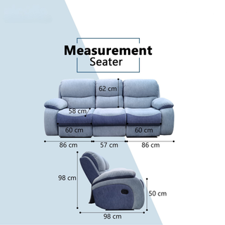 Sylva Fabric Recliner Sofa by Esteller (Pet Friendly & Easy Clean)