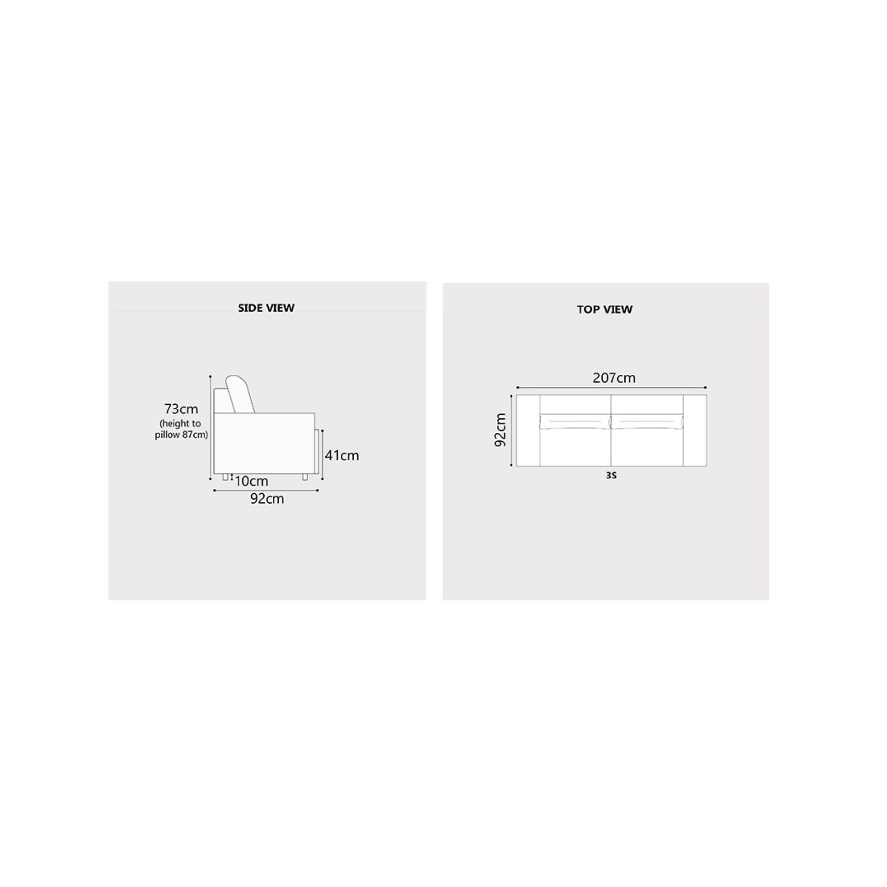 Myrtle Fabric Sofa by Esteller (Pet Friendly & Easy Clean)