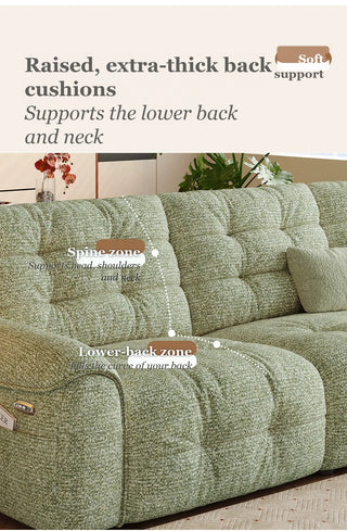 Raised, extra-thick back cushions