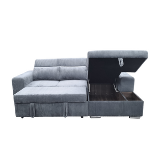 Shane Corduroy Fabric Storage Sofa Bed (245cm)