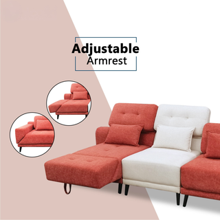 Ryval Fabric Adjustable Backrest & Armrest Sectional Sofa by Esteller (Pet Friendly & Easy Clean)