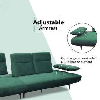Arvel Fabric Adjustable Backrest & Armrest Sofa by Esteller (Pet Friendly & Easy Clean)