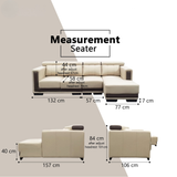 Xoryn Fabric Adjustable Headrest L-Shaped Slider Sofa by Esteller (Pet Friendly & Easy Clean)