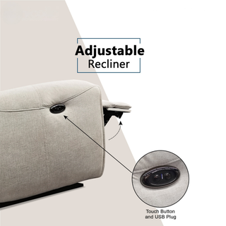Enricus Fabric Adjustable Headrest Recliner Sofa by Esteller (Pet Friendly & Easy Clean)