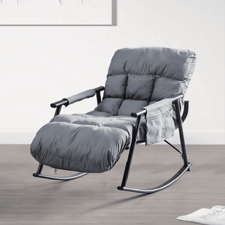 Zalph Grey Fabric Rocking Chair