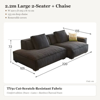 2.2m Large 2-Seater + Chaise