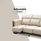 Xoryn Fabric Adjustable Headrest L-Shaped Slider Sofa by Esteller (Pet Friendly & Easy Clean)