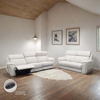 Enricus Fabric Adjustable Headrest Recliner Sofa by Esteller (Pet Friendly & Easy Clean)