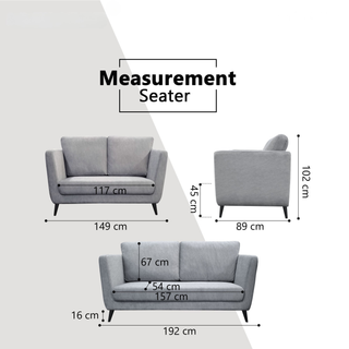 Brazira Fabric Sofa by Esteller (Pet Friendly & Easy Clean)