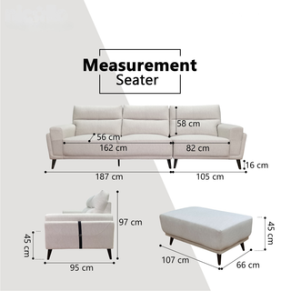 Trevi Fabric Sofa by Esteller (Pet Friendly & Easy Clean)