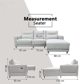 Korrel Fabric Recliner L-Shaped Sofa by Esteller (Pet Friendly & Easy Clean)