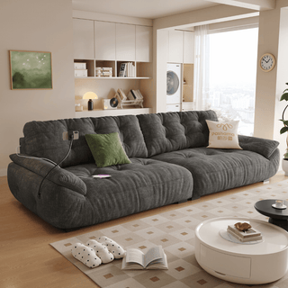 Mochi Chenille Fabric Sofa by Esteller (Water Repellent, USB Charger)