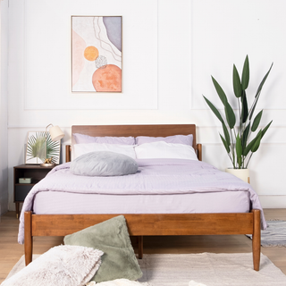 Gemini Fabric Wooden Bed