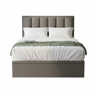 Penny Grey Fabric Storage Bed Frame (Water Repellent) + Somnuz® Comforto 10" Bamboo Fabric Latex Pocketed Spring Mattress