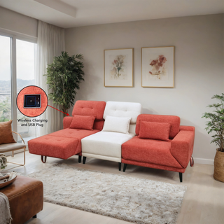 Ryval Fabric Adjustable Backrest & Armrest Sectional Sofa by Esteller (Pet Friendly & Easy Clean)