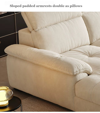 Sloped padded armrests