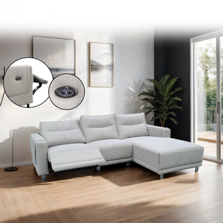 Korrel Fabric Recliner L-Shaped Sofa by Esteller (Pet Friendly & Easy Clean)