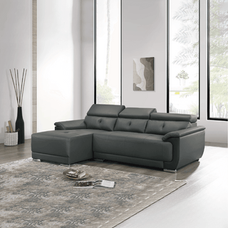 Kanden L-Shaped Faux Leather Sofa